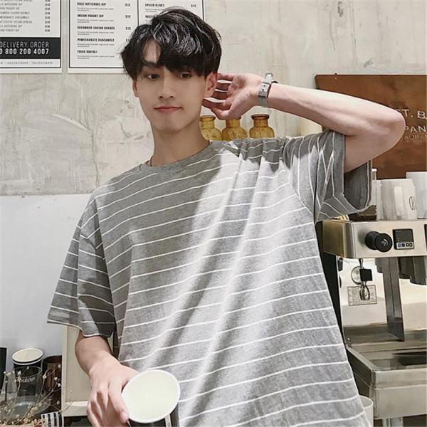 Tシャツ | カットソー メンズ 半袖 ボーダー メンズトップス 新作 夏服 サマークルーネック カジュアル 大きいサイズ 20代 40代 シンプル 30代