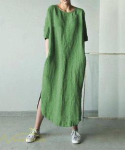 マキシ | ワンピース レディース 無地 ゆったり 半袖 ゆるワンピース 大きいサイズ 5XL ゆったり 30代 40代 体型カバー お出かけ 裾口スリット かわいい 日常感 20代