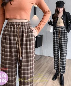 チノ・テーパード・ジョガー・スキニーパン | テーパードパンツ パンツ レディース ボトムス 美脚 楽ちん 体型カバー チェック柄 ハイウエスト お出掛け 20代 10代 細見え 高見え 送料無料 脚長 ロング