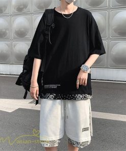 Tシャツ | Tシャツ メンズ 半袖 重ね着風 カジュアル半袖tシャツ 夏新作 メンズスタイル カットソー 上品 切り替え 2XL 大きいサイズ クルーネック 黒 白