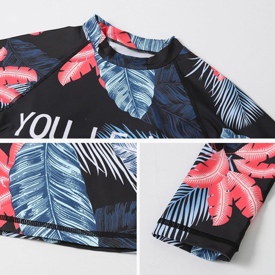 ビキニ | 長袖 タンキニ水着 スイミング フィットネス 水着 ラッシュガード 3点セット レディース パッド入り 体型カバー