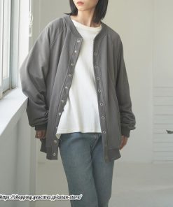 コート・ジャケット | コクーン2WAYカーデ カーディガン レディース 長袖 ジャケット アウター ゆったり コート 秋冬 スタンドカラー 前後 ミドル丈 ボタン ポケット トレーナー