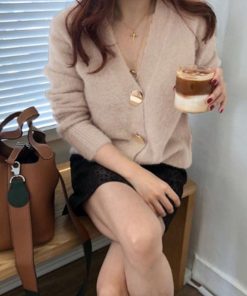 ニット・セーター | 韓国風 ニットトップス セーター 長袖 シャギーニットカーディガン レディース ふわふわ 秋冬 モヘアニット 羽織り 無地