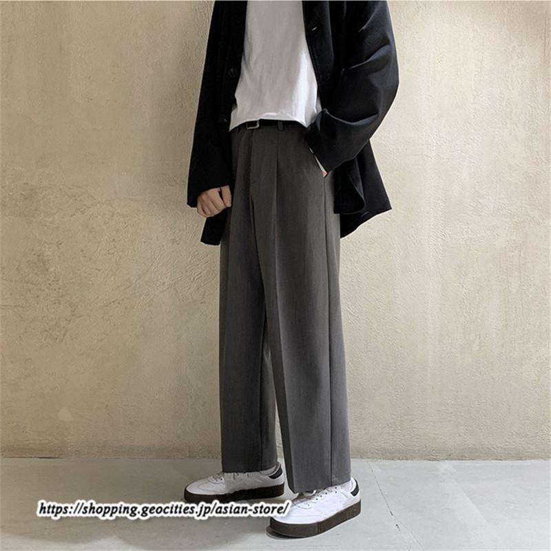 スラックス | パンツ ビジネスパンツ ワイドパンツ 無地 20代 30代 メンズ ゆったり 春 秋 冬 薄手 カジュアル 40代 オフィス フォーマル 50代 大きいサイズ