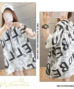 ｔシャツ・カットソー | Tシャツ パーカー レディース ゆったり 半袖 プリント フード付き 可愛い 大きいサイズ 上品 夏服 体型カバー カットソー 薄手 カジュアル 上品 おしゃれ