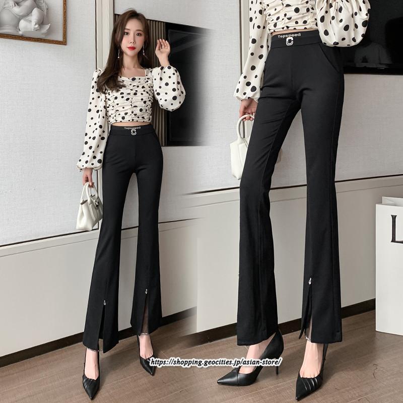 チノ・テーパード・ジョガー・スキニーパン | パンツ 秋 冬 レディース フレアパンツ ボトムス スリット スキニーパンツ 秋 冬 黒 無地 50代 40代 30代 大きいサイズ おしゃれ キレイめ 20代 送料無料 暖か