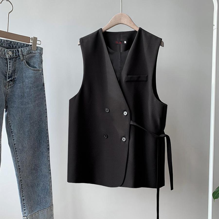 ベスト | ジレ 前開き ノースリーブ 春秋