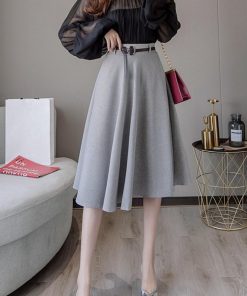 ひざ丈スカート | レディース 膝丈 ベルト付き フレアスカート スカート Aライン スカート ハイウエスト