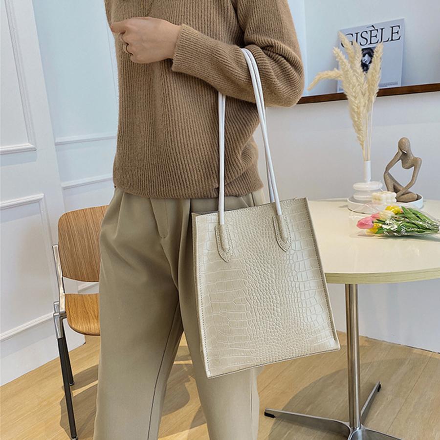 トートバッグ | ポーチ付き クロコダイル柄