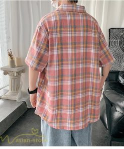 シャツ | ライトアウター 半袖 メンズ 男性着 ポケット おしゃれ 半袖ゆったり ワイド日常感 チェック柄 人気 XXXXL 着回し 上品 大きいサイズ おしゃれ