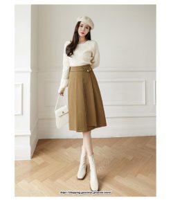 スカート | レディース 秋 冬 秋冬 ミモレ丈 膝丈 ロング 無地 ミディアム丈 ひざ丈 送料無料 Aライン ハイウエスト おしゃれ 通勤 通学 ラシャ 2022年秋冬 暖か