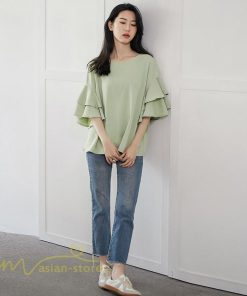 シャツ・ブラウス | ブラウス レディース  6色 きれいめ 40代 春秋 上品 無地 ブラウス 半袖 ゆったり オシャレ 韓国風 通勤 30代 50代 大人 カジュアル お出かけ 着痩せ 夏物