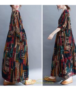マキシ | ワンピース ワンピ コットン 長袖 レディース 丸首 ワンピ 通勤 OL シンプル かわいい 夏 秋 秋服 大きいサイズ 40代 ぽっちゃり 30代 20代 着痩せ おしゃれ