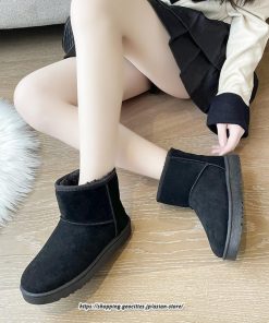 ブーツ | ムートンレディース ショートボア 防寒 暖かい 防風 裏起毛 軽量 冬 雪 カジュアル スノー痛くない 歩きやすい ファー