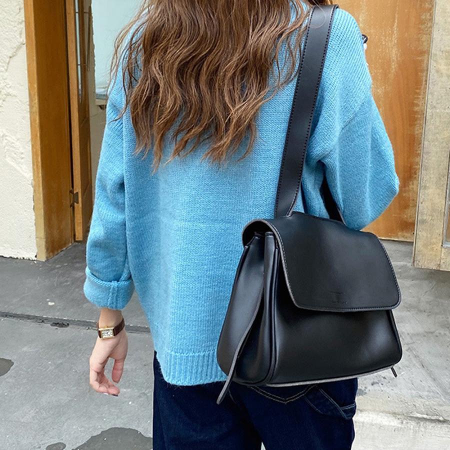 ショルダーバッグ | シンプル 韓国風 2way肩掛けバッグ 斜めがけバッグ 通学 フェイクレザー フリップバッグ レディース 通勤