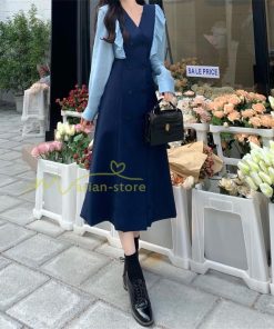 マキシ | Vネックワンピース ミモレ丈ワンピース フレア 秋 レディース 長袖ワンピ 腰着痩せ Aラインワンピース 30代40代 ドッキングワンピ エレガント 大人 通学通勤