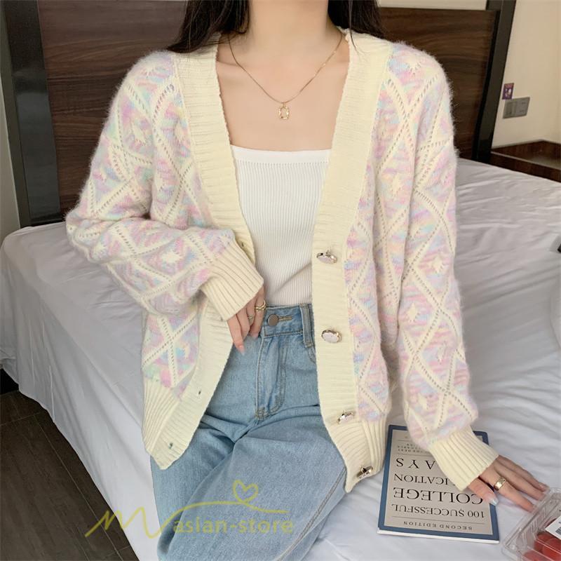 カーディガン | 2022秋冬ニットアウター レディース ニットニット セーター 長袖 羽織り フロントボタン 可愛い トップス 通学通勤 20代40代