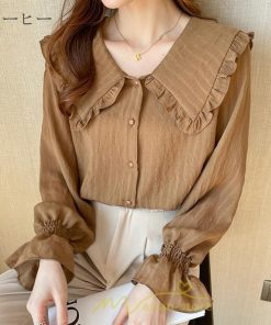 シャツ・ブラウス | ブラウス シャツ レディース 40代 上品 ブラウス きれいめ 通勤 OL ビジネス ゆったり 白  コーヒー ホワイト 秋 シフォン 夏 上品 秋コーデ 着痩せ