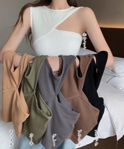 キャミソール | アシンメトリー タンクトップ カップ付き