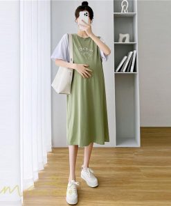 ワンピース | マタニティレディース 着痩せ 半袖 Aライン 大きいサイズ カジュアル 可愛い マタニティウェア 妊婦服 膝丈 産前産後 お出かけ 夏服