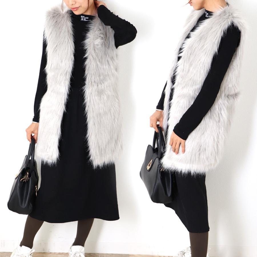 ベスト | チョッキ ジレ 毛皮 アウター レディース 秋冬 ファ レディース ファー 前開き