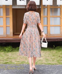 ミディアム | ワンピース Aライン レディース 着痩せ 上品 カジュアルワンピース 大きいサイズ きれいめ Vネック ひざ下丈 ミディアムワンピース お出かけ 通勤通学 30代40代