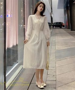 ミディアム | ワンピース レディース Aラインワンピース 着痩せ 上品 長袖ワンピース 春 秋 新作 スプリングワンピース 韓国風 20代 40代 お出かけ ゆったり 通学 30代 通勤