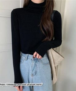 ニット・セーター | カットソー ニット レディース ハイネック 長袖 秋冬 春 トップス スリム ストレッチ インナー 無地 プルオーバー 通学通勤 長袖ニット 着痩せ 長袖カットソー