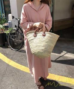 ワンピース | 長袖ロングシャツ20代30代 羽織り 無地 秋物 レディース ロングミモレ丈 大人 綿シャツ ワンピース ママ カジュアル 40代50代