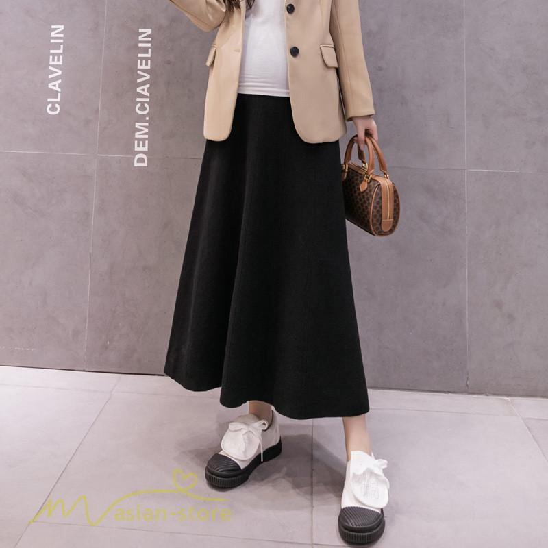 スカート | マタニティレディース 妊婦服 無地 着痩せ ハイウエスト カジュアル Aライン産前産後 体型カバー マタニティウェア ウエスト調整