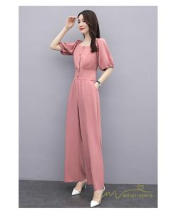 セットアップ | スーツ レディース 半袖 ブラウス パンツ 2点セット 上下 ロングパンツ ワイドパンツ ボトムス 大きいサイズ カジュアル レディース ゆったり