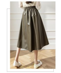 スカート | ロング秋冬 レディース フレア Aライン スリット 上品 フェミニン レザーかっこいい 通勤 OL キレイめ オフィス カジュアル
