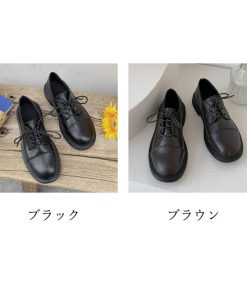ショートブーツ | 靴 シンプル レースアップ レザー調 カジュアル ローヒール ドレスシューズ レディース 履きやすい
