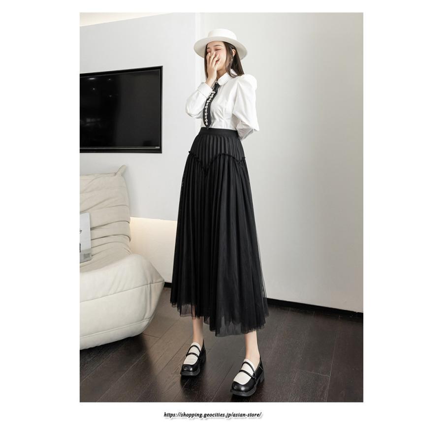 スカート | ロングティアードAラインレディース フレアハイウエスト 秋冬 無地 20代30代40代50代 オシャレ ゆったり