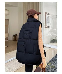 ベスト | ダウンレディース スタンドネック 中綿ノースリーブ ダウン シンプル 秋冬コーデ 50代 40代 新作 中綿 30代 20代 冬服 大きいサイズ ポケット