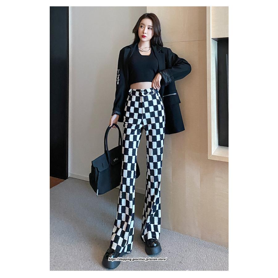チノ・テーパード・ジョガー・スキニーパン | パンツ レディース フレアパンツ ロングパンツ チェック柄 カジュアル ハイウエスト ワイドパンツ トレンド かわいい おしゃれ 楽ちん お出かけ 送料無料 デート