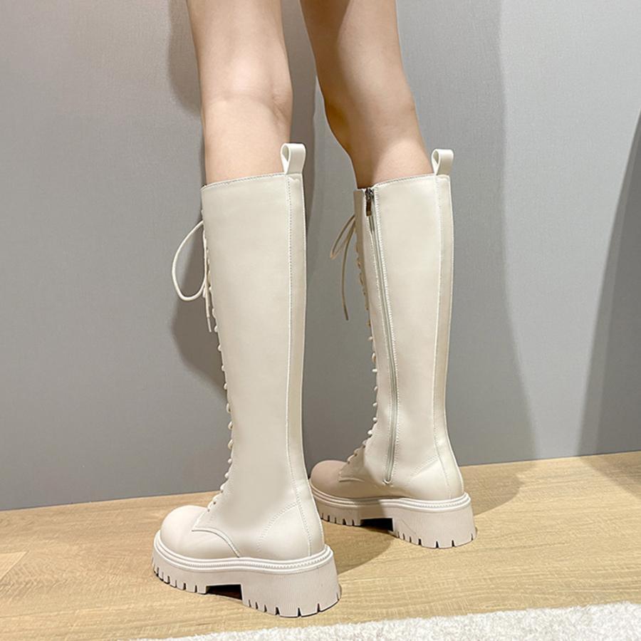 ニーハイブーツ | ロングブーツ レディース レースアップ靴