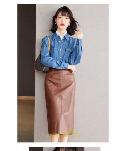 シャツ・ブラウス | デニムシャツ シャツ トップス レディース ブラウス デニム カジュアル レトロ風 通勤 通学 オシャレ キレイめ 上品 可愛い 秋服 ナチュラル 2022