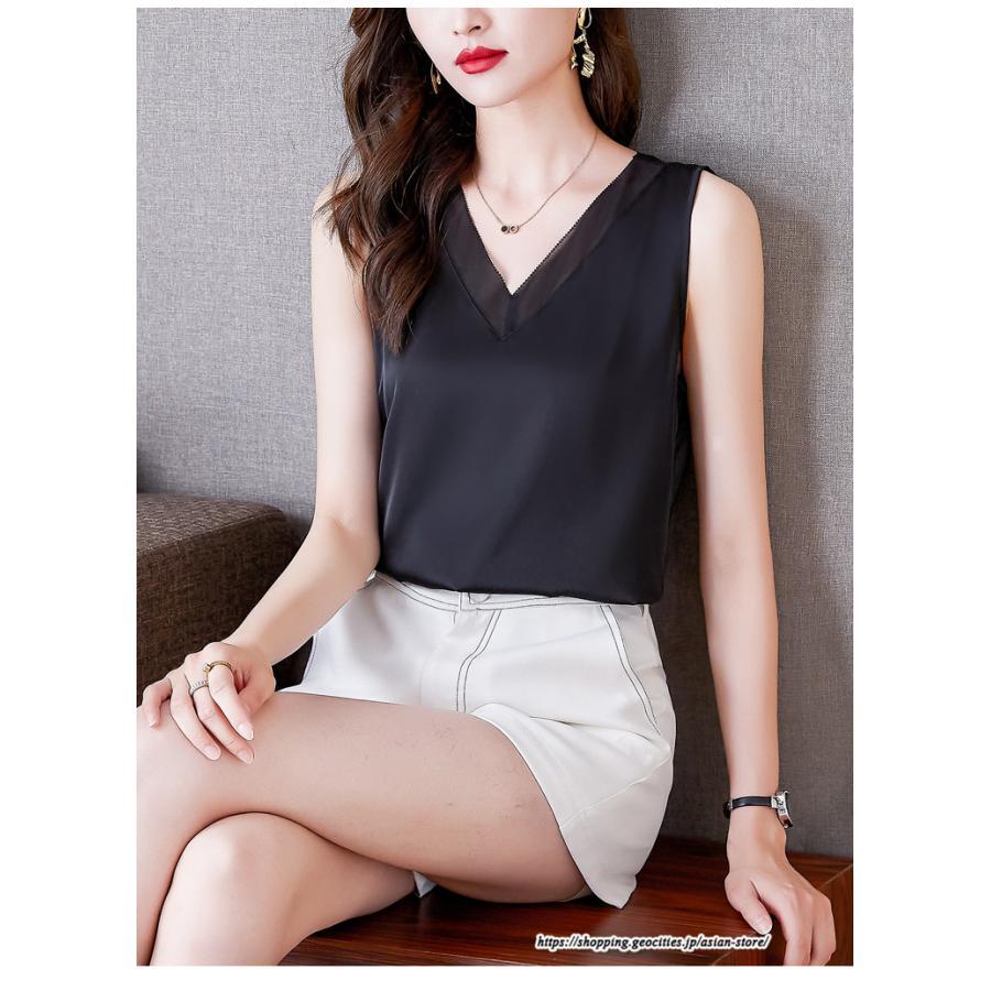 キャミソール タンクトップ | タンクトップ レディース 秋 秋服 レイヤード インナー ノースリーブ Vネック しわにくい ベーシック 重ね着 とろっと滑らかな肌触りの落ち感素材