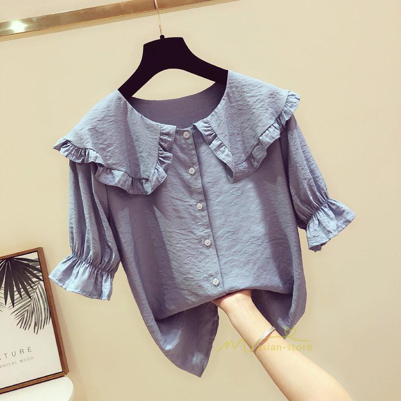 シャツ・ブラウス | ブラウス シャツ レディース スクエアネック 半袖 可愛い ブラウス 着痩せ 半袖トップス ベルスリーブ きれいめ 通勤 デイリーコーデ 韓国ファッション