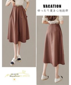 スカート | ロング丈 ボトムス レディース デイリー 上品 20代30代40代50代 カジュアル 通勤通学 お出かけ 着痩せ 夏物 韓国風 エレガント 体系カバー