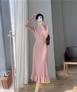 ニットワンピース | ロングワンピース ワンピース レディース ロング丈 秋 冬 マーメイド 着痩せ セクシー 足細効果 韓国風 20代30代40代50代 フェミニン