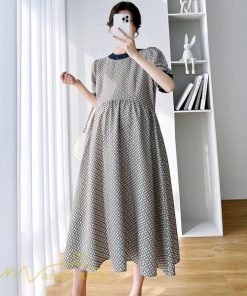 ワンピース | マタニティレディース マタニティウェア 夏 韓国風 Aライン 半袖 柄 産前 マタニティ サマー送料無料 膝丈 お出かけ 大きいサイズ 上品