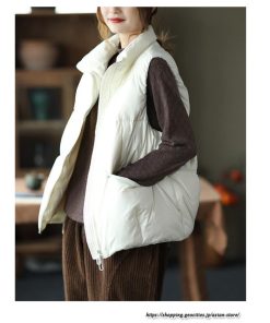 ベスト | ダウンレディース アウター 中綿スタンドカラー ジップアップ 秋冬 秋服 大人 防風防寒 ダウン 無地 トップス ベストアウター