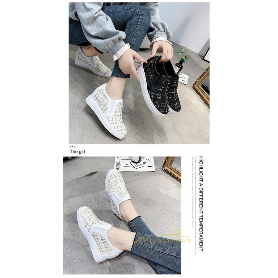 スニーカー | スリッポン レディース おしゃれ 紐なし インソール スリッポン大人カジュアル 厚底スニーカー 厚底スリッポン ローカットスニーカーレディース