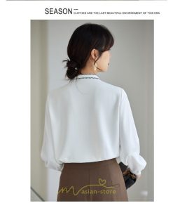 シャツ・ブラウス | ブラウス レディース 長袖 50代 白 シャツ ゆったり トップス きれいめ フォーマル 上品 フェミニン 高品質 20代 スカーフタイ 40代 通勤 シフォン OL 30代