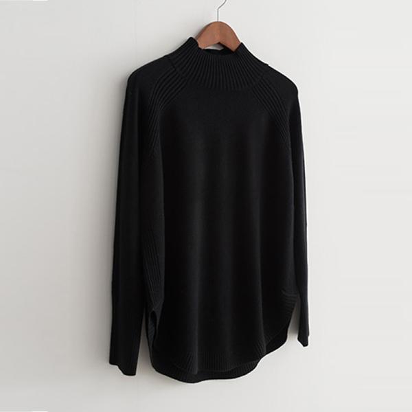 ニット・セーター | ニット レディース 秋冬 厚手 トップス セーター 秋服コーデ 長袖 ブランド裾 不規則 スリット ゆったり ニットセーター 大人 上品 ハイネック 無地 30代