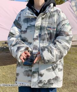 ダウンジャケット | ダウンコート 中綿コート メンズ 絞り染め カッコウイイ フードなし 厚手 秋 冬 暖かい コーデ 大きいサイズ コート スタンドカラー ゆったり 中綿 カジュアル