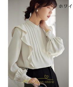 シャツ・ブラウス | ブラウス レディース オフィス 白 フォーマル 長袖 おしゃれ シャツ カジュアル 制服 レギュラー 着回し フリル 秋服 オフィス OL 送料無料 キレイめ 通勤