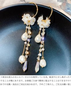 その他アクセサリー | レディース かわいい 大きめ チェーンピアス ロングピアス パール フープ ぶらさがり ピアス